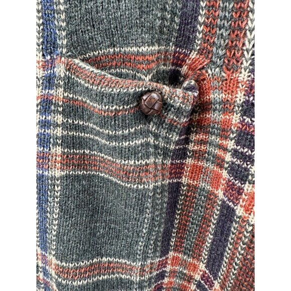 Ralph Lauren Purple Label Wool Tartan Leather Patch Hunting Field Sweater L (F4) - Picture 5 of 13